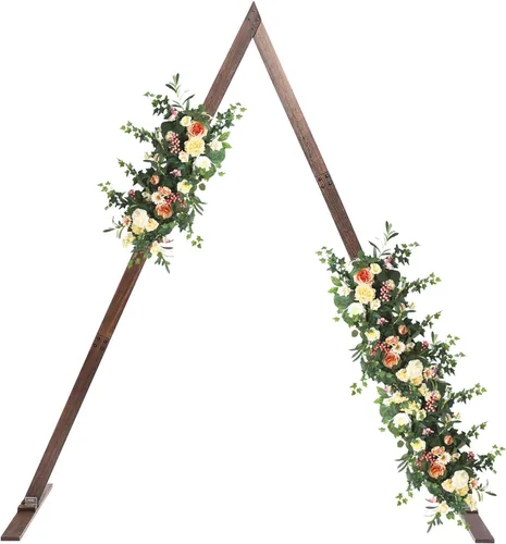 Miniatura 9 de Arcos de boda de madera para ceremonia, soporte de telón de fondo de arco de boda de 7.2 pies, soporte de arco de globo para ceremonia de boda