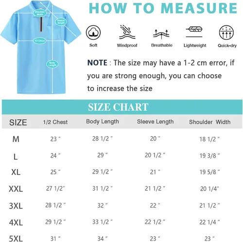 Miniatura 4 de MOHEEN Men's Zipper Polo Shirt Quick Dry Performance Short Sleeve Athletic Casual Collared Golf Shirts for Men with Pocket
