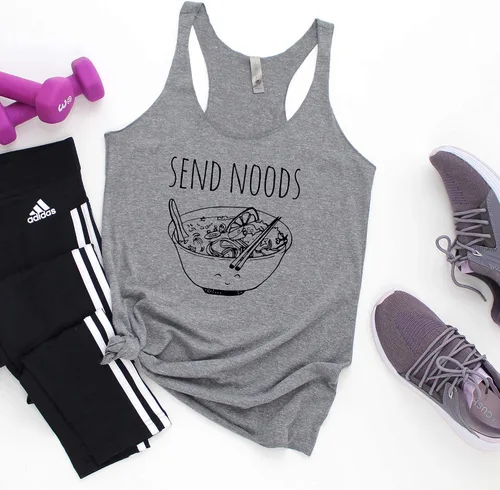 Miniatura 26 de Women's Graphic Racerback Tank Top, Gift for Her, Shirts with Sayings, Yoga Tee, Food