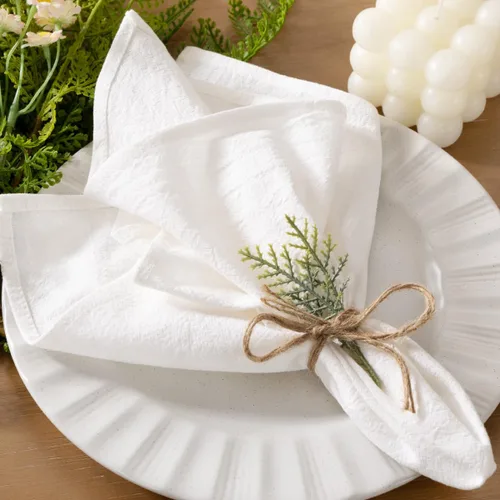 Miniatura 9 de Socomi Servilletas de tela beige de verano, lavables, reutilizables, a granel, de lino, algodón, juego de 4 servilletas de 17 x 17 pulgadas