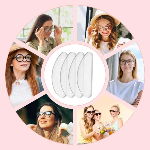 Miniatura 4 de 30 pares de lentes de agarre para la nariz antideslizantes, adhesivos suaves, antideslizantes en forma de D, almohadillas de nariz de silicona