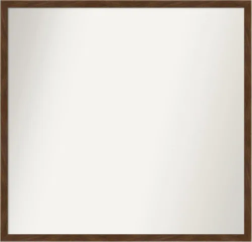 Miniatura 151 de Amanti Art Espejo de pared personalizado no biselado (23 x 25 pulgadas), marco estrecho marrón Carlisle, varios tamaños personalizados, espejo