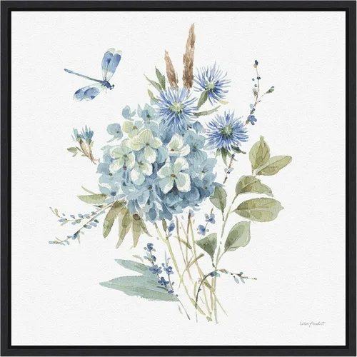 Miniatura 17 de Amanti Art Lisa Audit - Lienzo enmarcado para pared, 16 x 16 pulgadas, azul bohemio 04A (Ramo de flores) por Lisa Audit, lienzo enmarcado