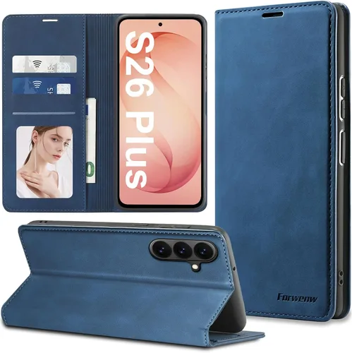 Miniatura 22 de Funda de piel con tapa para Samsung Galaxy Z Flip 3, con protección de bisagra, delgada y magnética tipo cartera [1 tarjetero], funda protectora a