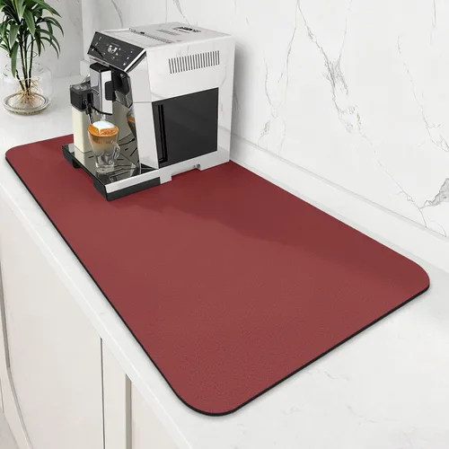 Miniatura 8 de WISELIFE Tapete de café súper absorbente para secar platos, accesorios de barra de café, combina con máquina, tapetes de secado grandes para Negro