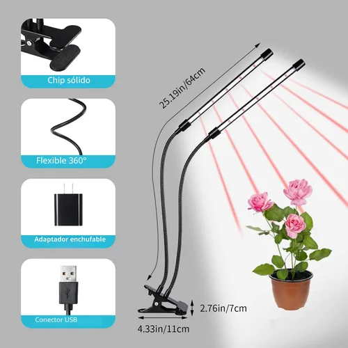 Miniatura 5 de Hywyimlait Luces de Crecimiento para Plantas de Interior, 84LEDs Luces de Clip para Plantas, Lámparas LED de Espectro Completo para Crecimiento