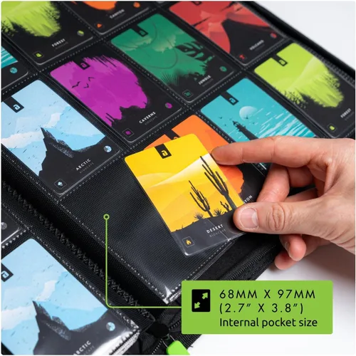 Miniatura 5 de Vault X Carpeta de 12 bolsillos con cremallera para tarjetas coleccionables – 480 tarjetas, material de álbum Exo-Tec premium, 20 páginas de carga