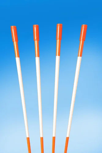 100 marcadores naranja fluorescente de 60 pulgadas, estacas de nieve reflectantes, estacas de arado, estacas de fibra de vidrio naranja de 5/16
