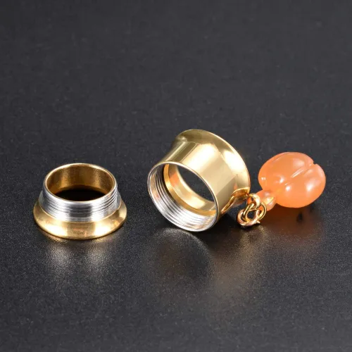 Miniatura 4 de COOEAR - 1 par de tapones de rosca y túneles con diseño de calavera y pendientes a juego con expansor.