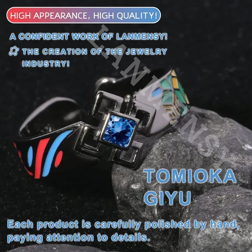 Miniatura 3 de LANMENSY Demon Slayer Anillos de anime Joyería original de plata de ley 925 "All24 estilos" nuevo Tamaño ajustable Kimetsu No Yaiba Cosplay Moda