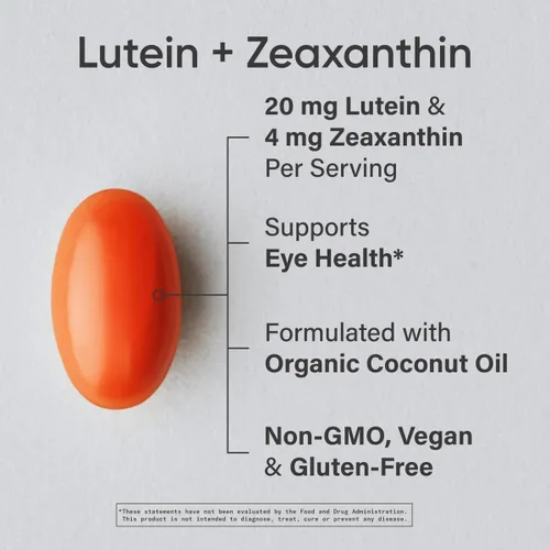 Miniatura 2 de Sports Research® Cápsulas de luteína y zeaxantina, suplemento de apoyo para la salud ocular hecho con Lute-Gen® y aceite de coco orgánico, apto