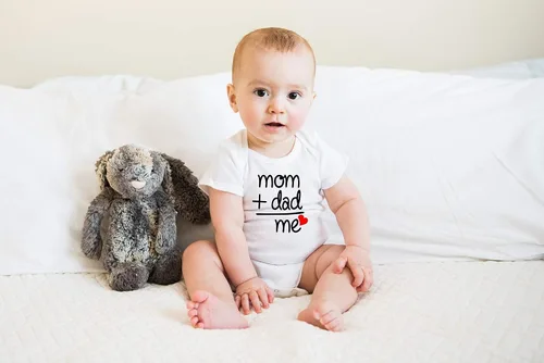 Miniatura 2 de Mamá+Papá Me Baby Divertido Lindo Novedad Bebé Bebé Mono De Una Pieza