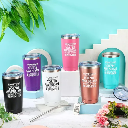 Miniatura 7 de Sieral Employee Thank You Supplies - Vaso inspirador de 20 onzas con llavero para compañeros de trabajo, regalos de agradecimiento para mujeres