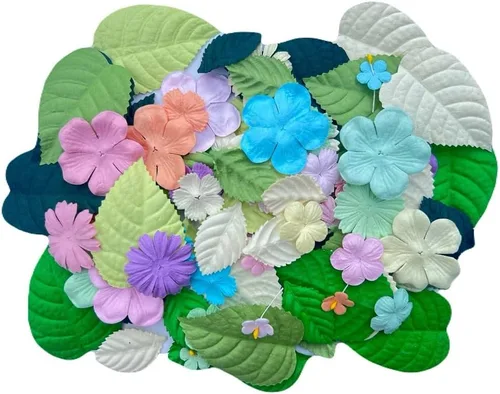 Miniatura 10 de 100 piezas de hojas de papel Mlberry, hojas de rosas, girasoles, hojas de hortensia, hojas de loto, álbumes de recortes, boda, manualidades