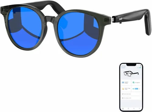 GetD Gafas de sol AI para hombres y mujeres, ajuste de puente bajo, gafas de sol inteligentes alimentadas por ChatGPT con traducción de 74 idiomas,