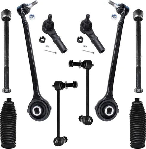 Miniatura 120 de Detroit Axle - Kit de suspensión frontal de 10 piezas para Jeep 2002-2004 Liberty, 2 brazos de control superiores con rótula 2 rótulas inferiores, 4