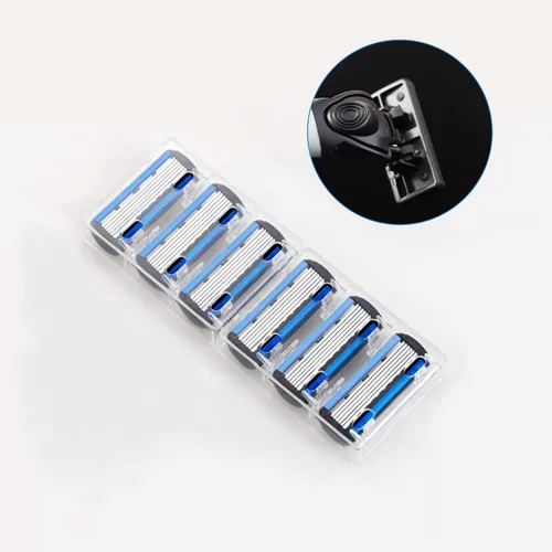 Miniatura 7 de Recambios de 6 cuchillas para hombre, cartuchos de afeitar de 6 cuchillas con tira lubricante, ofrece un afeitado limpio y cerrado, 18