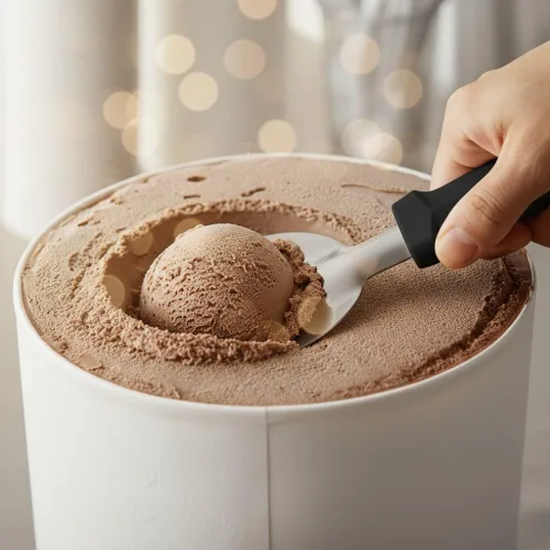 Miniatura 2 de TrueCraftware Pala de helado resistente, hoja de acero inoxidable con mango de plástico de color negro