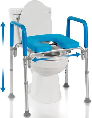 Miniatura 2 de Ultimate - Asiento de inodoro elevado con asas, acolchado, reposabrazos, altura ajustable, asiento de inodoro elevado premium para seguridad de baño