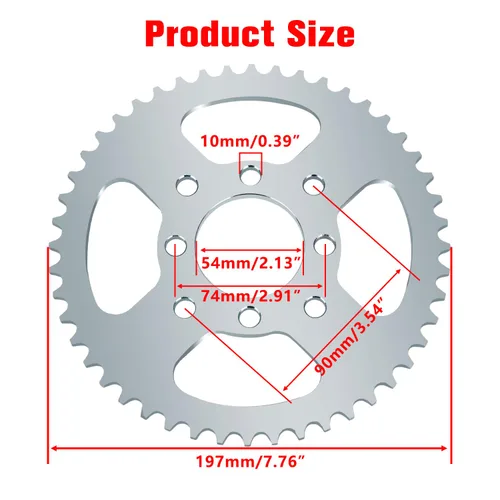 Miniatura 4 de GREHUA Piñón de Cadena Go Kart 40/41/420 de 48 Dientes y Buje con Orificio de 1" y Chavete de 1/4 Compatible con Depredador 212cc 196cc 6.5HP GX160