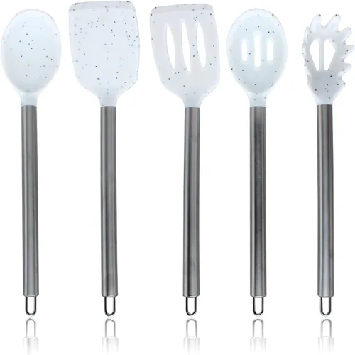 Miniatura 20 de COOK WITH COLOR Juego de utensilios de cocina de silicona, juego de utensilios de cocina, utensilios de cocina de silicona fáciles de limpiar, Rojo