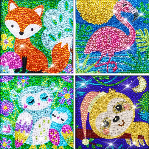 QEUOYSS Kits de arte de diamantes 5D para niños principiantes, kits fáciles de artes y manualidades para niños de 8 a 12 años, juego de manualidades
