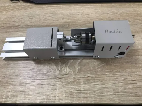 Miniatura 2 de Mini torno de madera máquina de torno de bricolaje mecanizado para mesa de carpintería de madera, herramienta de bricolaje, torno de molienda
