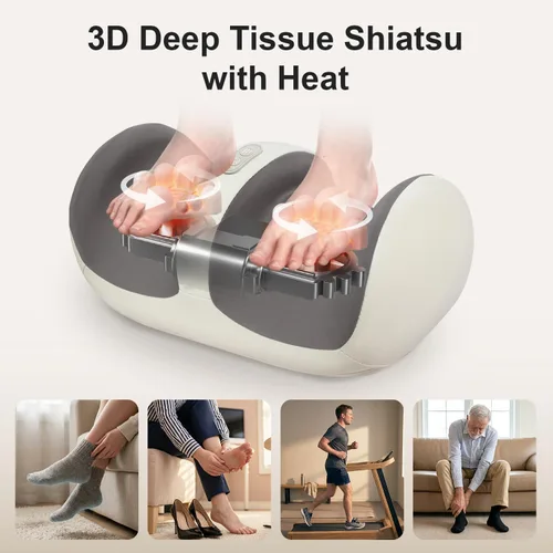 Miniatura 5 de Nekteck Foot Massager with Heat & Shiatsu Foot Roller, Adjustable Intensity & Calf Massage for Sore Feet, Neuropathy & Plantar Fasciitis, Portable