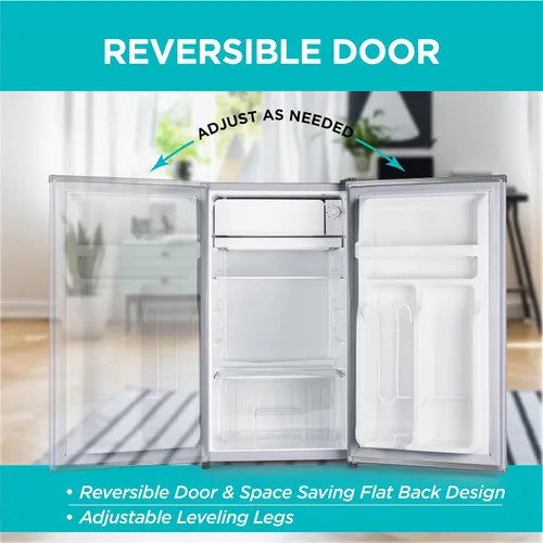 Miniatura 5 de BLACK+DECKER Refrigerador compacto de 3.2 pies cúbicos, refrigerador pequeño ENERGY STAR, mini refrigerador de una sola puerta con compartimento