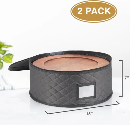 Miniatura 2 de 2 paquetes de contenedores de almacenamiento de China para platos de carga - 15" de ancho x 7" de alto - Incluye 24 almohadillas de fieltro - Parte