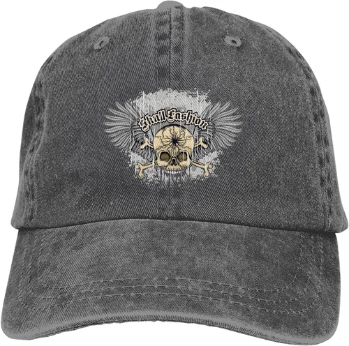 Miniatura 9 de Cowboy Hat Trendy Hats for Man and Women Djustable Four Season Outdoor Baseball Cap of Hell Skull with Angel Deep Heather