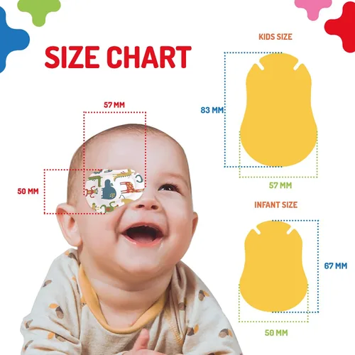 Miniatura 3 de Opthopatch Parches oculares para bebés – Adhesivo extra sensible – Diseño para niños [Serie I] – 100 unidades + 3 gráficos de recompensa