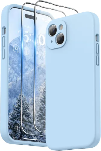 Miniatura 23 de SURPHY Funda diseñada para iPhone 15 Plus con protector de pantalla y cordón, correa de teléfono y funda de silicona líquida para teléfono