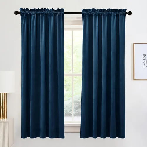 Miniatura 95 de RYB HOME Cortinas de terciopelo verde oliva de 72 pulgadas de largo, cortinas opacas con aislamiento térmico, tratamiento de ventana, decoración
