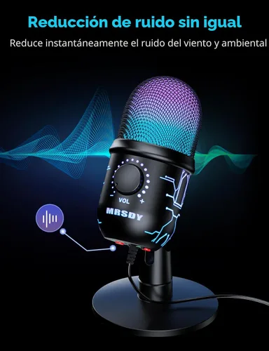 Miniatura 3 de MRSDY Micrófono de juegos, micrófono USB para computadora para PC, Mac, PS4/5, micrófono de condensador para podcast para grabación de estudio