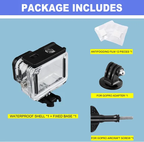 Miniatura 7 de Carcasa impermeable para GoPro Hero11 10 9 Max Lens Mod, carcasa protectora de buceo subacuático 40M con accesorios de soporte