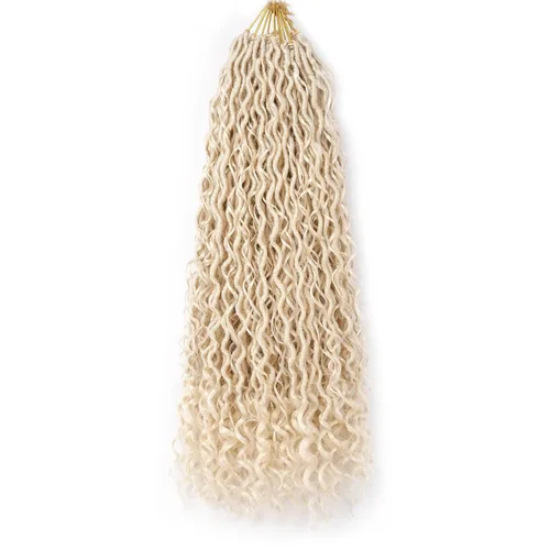 Miniatura 40 de Aipin Goddess Cabello de Ganchillo de 18 Pulgadas Boho River Locs Hippie Locs Ondulado de Ganchillo Con Cabello Rizado en el Medio y Extremos 613