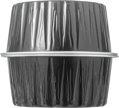 Miniatura 17 de Restaurantware Ramequines desechables de 4.2 onzas con tapas, 100 vasos desechables redondos de crema brulee, tapas de cúpula aptas para horno, Negro
