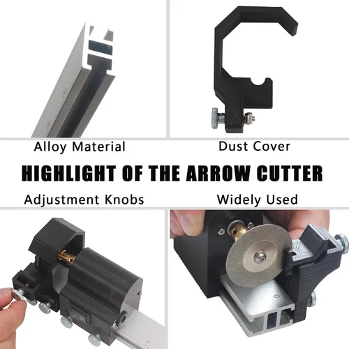 Miniatura 5 de Sierra Eléctrica para Flechas de Tiro con Arco Cortador de Flechas de Carbono Mini Sierra Recíproca Corte Cuadrado de Flecha Ajustable Herramienta