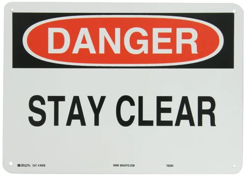 Miniatura 2 de Brady Negro y Rojo sobre Blanco "Peligro/stay clara Lavadora y Operacional Sign, 1