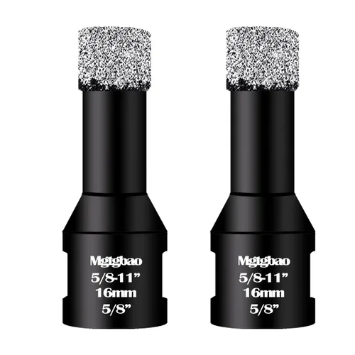Miniatura 16 de Brocas de núcleo de diamante seco de 1-1/2 pulgadas (1.496 in), kit de sierra de diamante soldado al vacío para azulejos de cerámica de porcelana