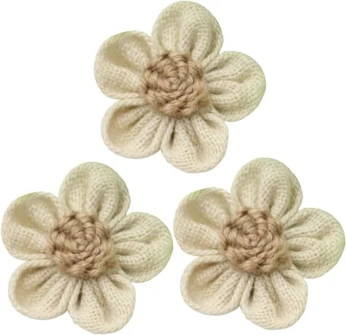 Abaodam Flores de encaje de arpillera, 10 mini rosas de yute simuladas para bricolaje, bodas, fiestas, decoración rústica de manualidades, adornos