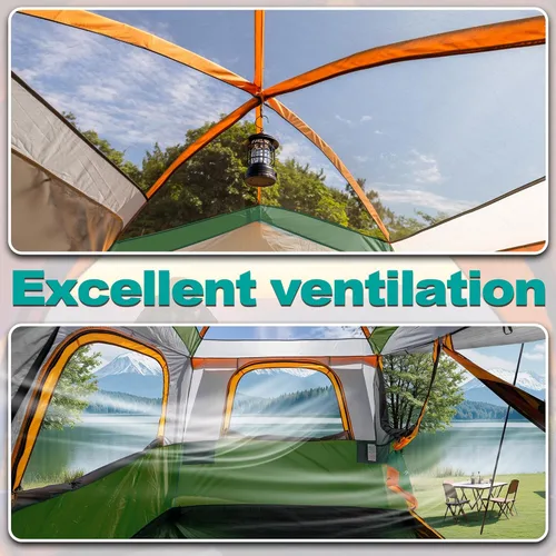 Miniatura 6 de uniHimal SUV Tent for Camping,Waterproof PU2000mm, Fits 5-8 People,Spacious Double Layer Design, Includes Rainfly & Storage Bag, 8FT L x 8FT W x