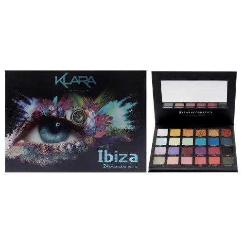 Miniatura 11 de Klara Cosmetics Paleta de 24 sombras de ojos – Paleta de sombra de ojos festiva de lujo, vibrante, intensa, a todo color, larga duración, mate, Abu