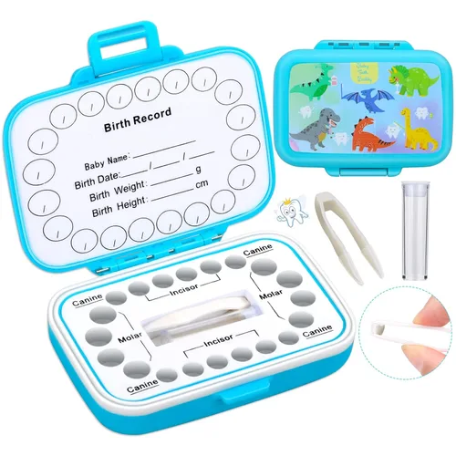 Miniatura 8 de Caffox Paquete de 2 Portadientes para Recuerdo de Niños, Caja del Ratoncito Pérez, Caja de Recuerdo de Primer Diente, Cajas de Contenedores de Arco