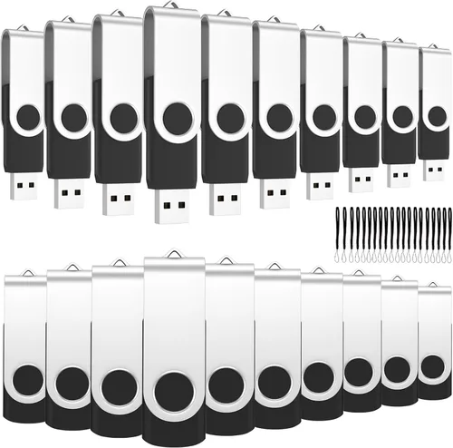 Miniatura 14 de ABLAZE Unidad flash de 128 MB, paquete de 10 unidades de memoria USB 2.0 con cordones, unidades de pulgar giratorias, disco Pendrive U a granel