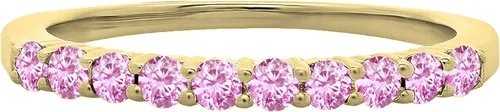 Miniatura 2 de Dazzlingrock Collection Round Gemstone or Diamond Stackable Wedding Band for Women in Solid Gold