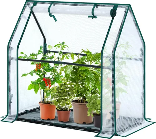 Miniatura 8 de Mini invernadero para interiores y exteriores: Ohuhu - Casa verde portátil de mesa con almohadilla impermeable para plantas pequeñas germinación