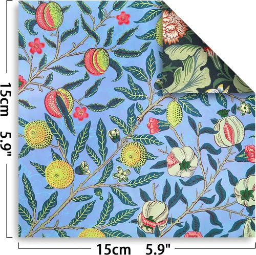 Miniatura 2 de Kit de papel para Origami, doble cara, 100 hojas, 20 colores, 6 pulgadas, cuadrado japonés Chiyo, fácil de doblar, para manualidades, bricolaje