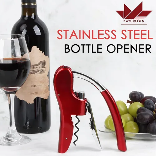 Miniatura 4 de KAYCROWN Abrebotellas de vino, sacacorchos de palanca vertical con diseño de cortador de lámina integrado, sacacorchos de mano manual con bomba